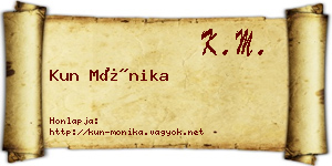 Kun Mónika névjegykártya