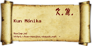 Kun Mónika névjegykártya